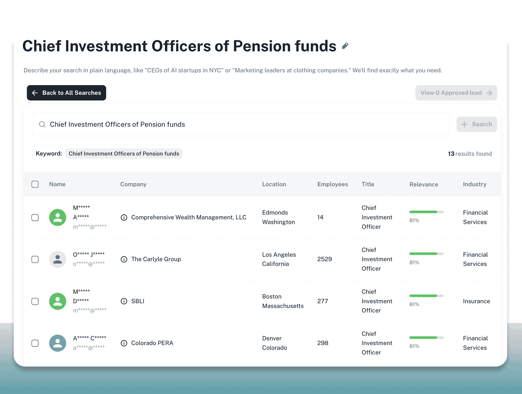 Real-time prospect discovery interface