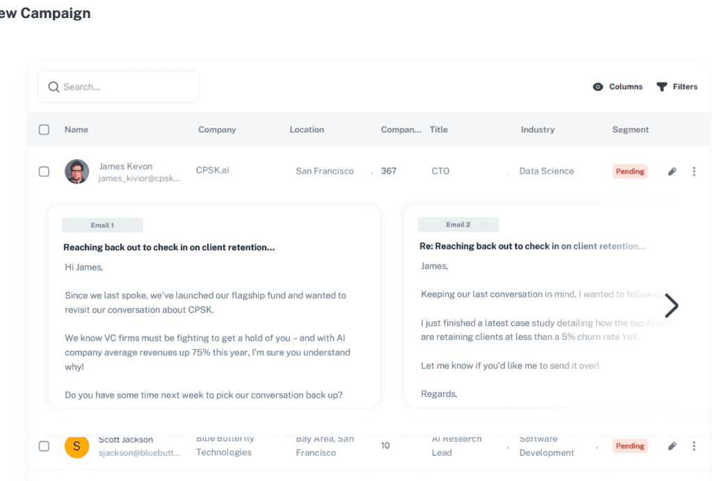 Personalized messaging interface